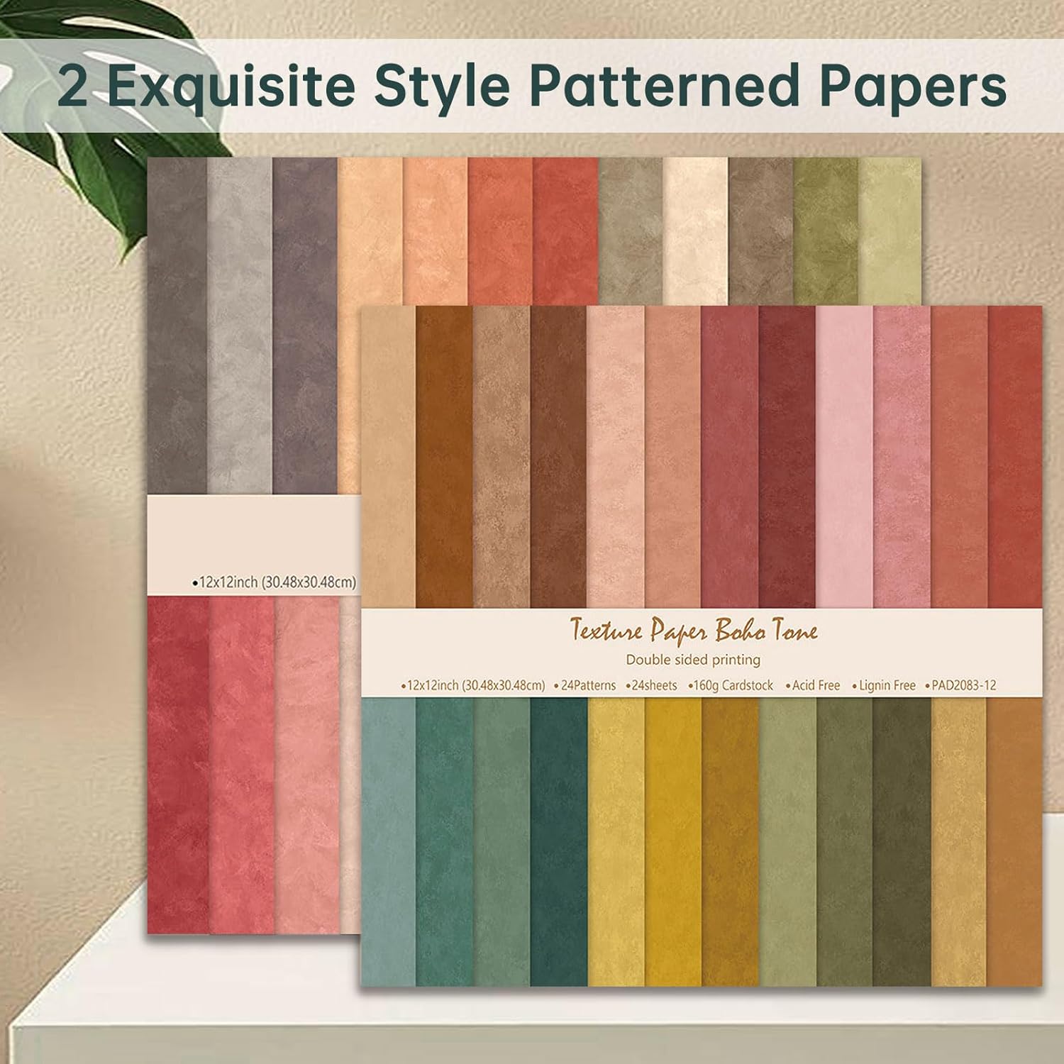 Scrapbook Paper 12x12 Inch, Double Sided Decorative Craft Papers, 48 Sheets/48 Designs Patterned Paper Colorful Background Papers for Scrapbooking, Card Making, Photo Album Journal Decoration