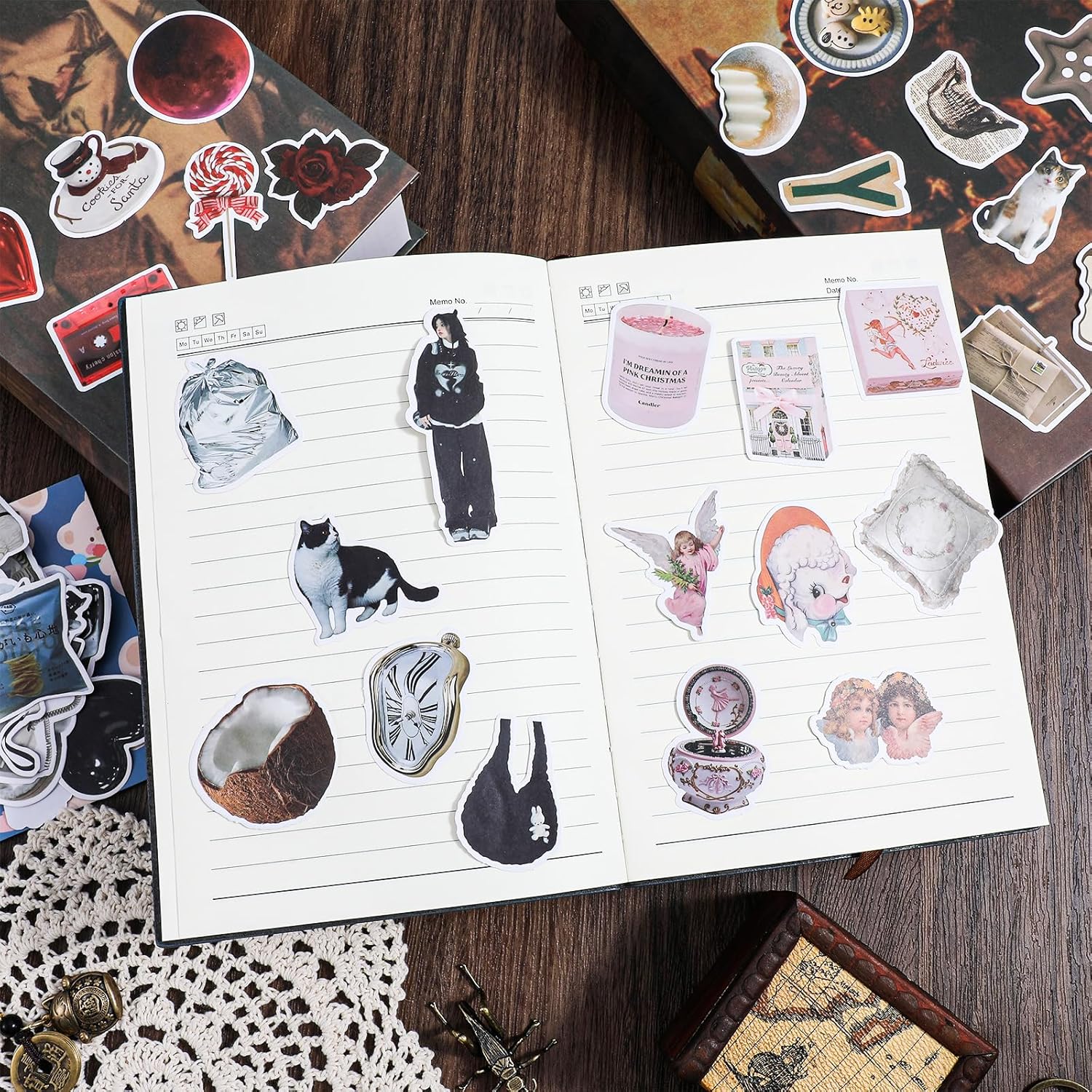 480 Pcs Vintage Aesthetic Stickers for Scrapbooks, Waterproof Stickers for Laptops, Water Bottles, DIY Crafts, Vintage Junk Journal Stickers Perfect for Teens Adults