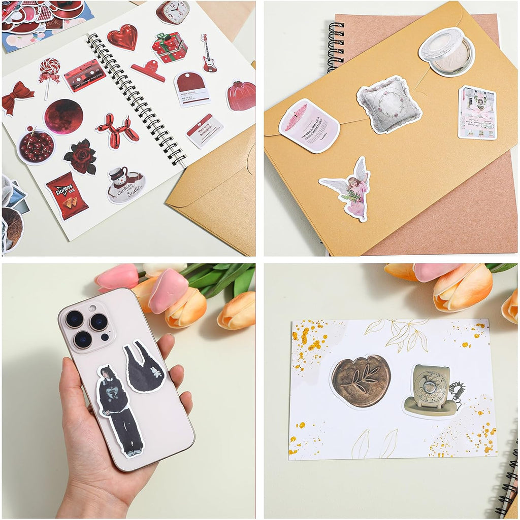 480 Pcs Vintage Aesthetic Stickers for Scrapbooks, Waterproof Stickers for Laptops, Water Bottles, DIY Crafts, Vintage Junk Journal Stickers Perfect for Teens Adults