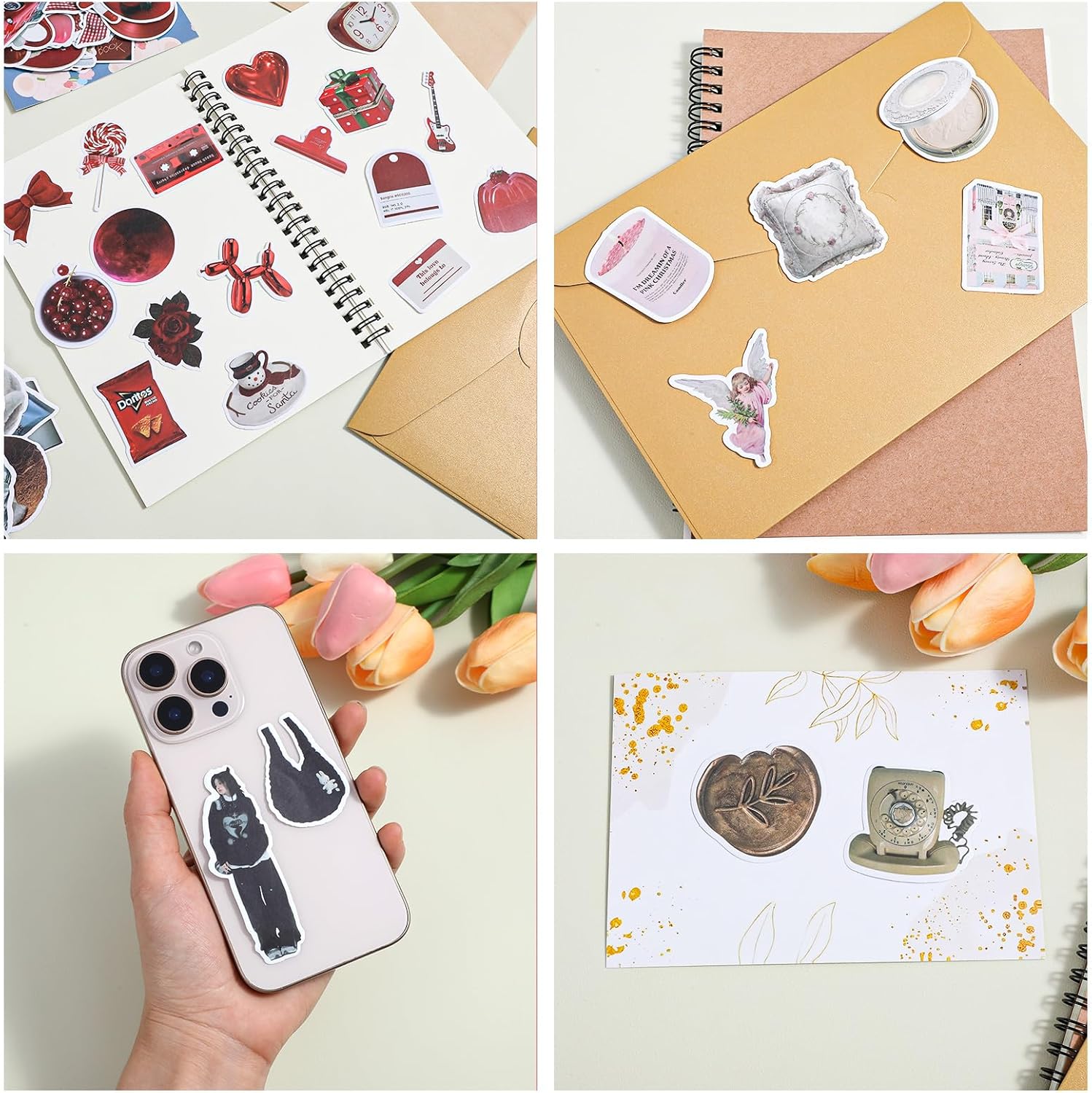 480 Pcs Vintage Aesthetic Stickers for Scrapbooks, Waterproof Stickers for Laptops, Water Bottles, DIY Crafts, Vintage Junk Journal Stickers Perfect for Teens Adults