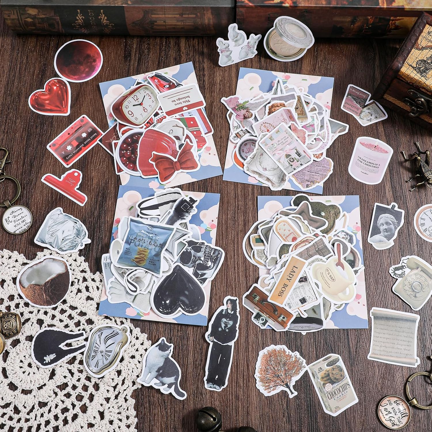 480 Pcs Vintage Aesthetic Stickers for Scrapbooks, Waterproof Stickers for Laptops, Water Bottles, DIY Crafts, Vintage Junk Journal Stickers Perfect for Teens Adults