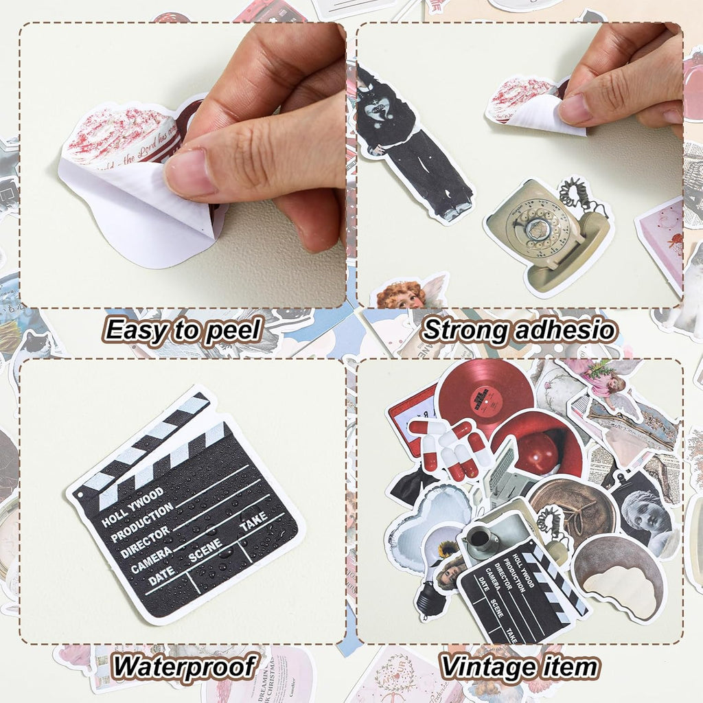 480 Pcs Vintage Aesthetic Stickers for Scrapbooks, Waterproof Stickers for Laptops, Water Bottles, DIY Crafts, Vintage Junk Journal Stickers Perfect for Teens Adults