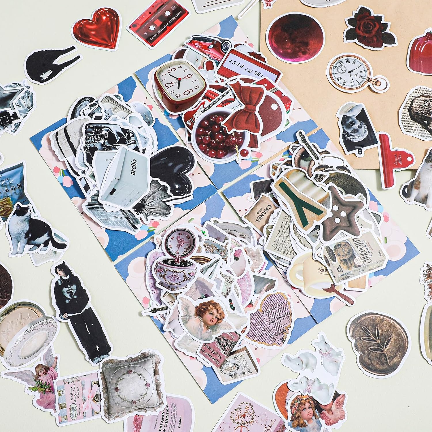 480 Pcs Vintage Aesthetic Stickers for Scrapbooks, Waterproof Stickers for Laptops, Water Bottles, DIY Crafts, Vintage Junk Journal Stickers Perfect for Teens Adults