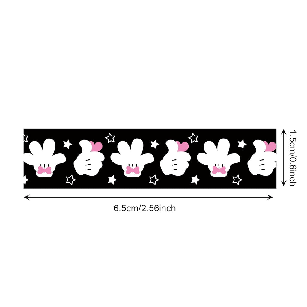 12 Rolls Cartoon Mouse Washi Tape Set - 0.6 Inch x 16.4 Ft Each, Pink Cute Mouse Design Decorative Paper Tape for Scrapbooking, Gift Wrapping, DIY Crafts & School Supplies