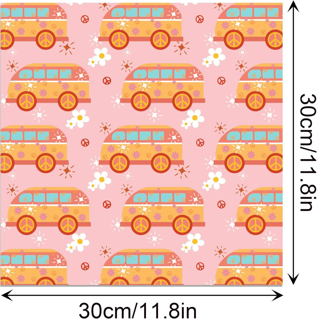 24 Sheets Orange Daisy Hippie Scrapbook Paper 12'' x 12'' Little Orange Daisy Boho Pattern Paper Pack Retro Boho Double-Sided Scrapbook Pack for Photo Albums, Gift Wrapping, Journal Decoration