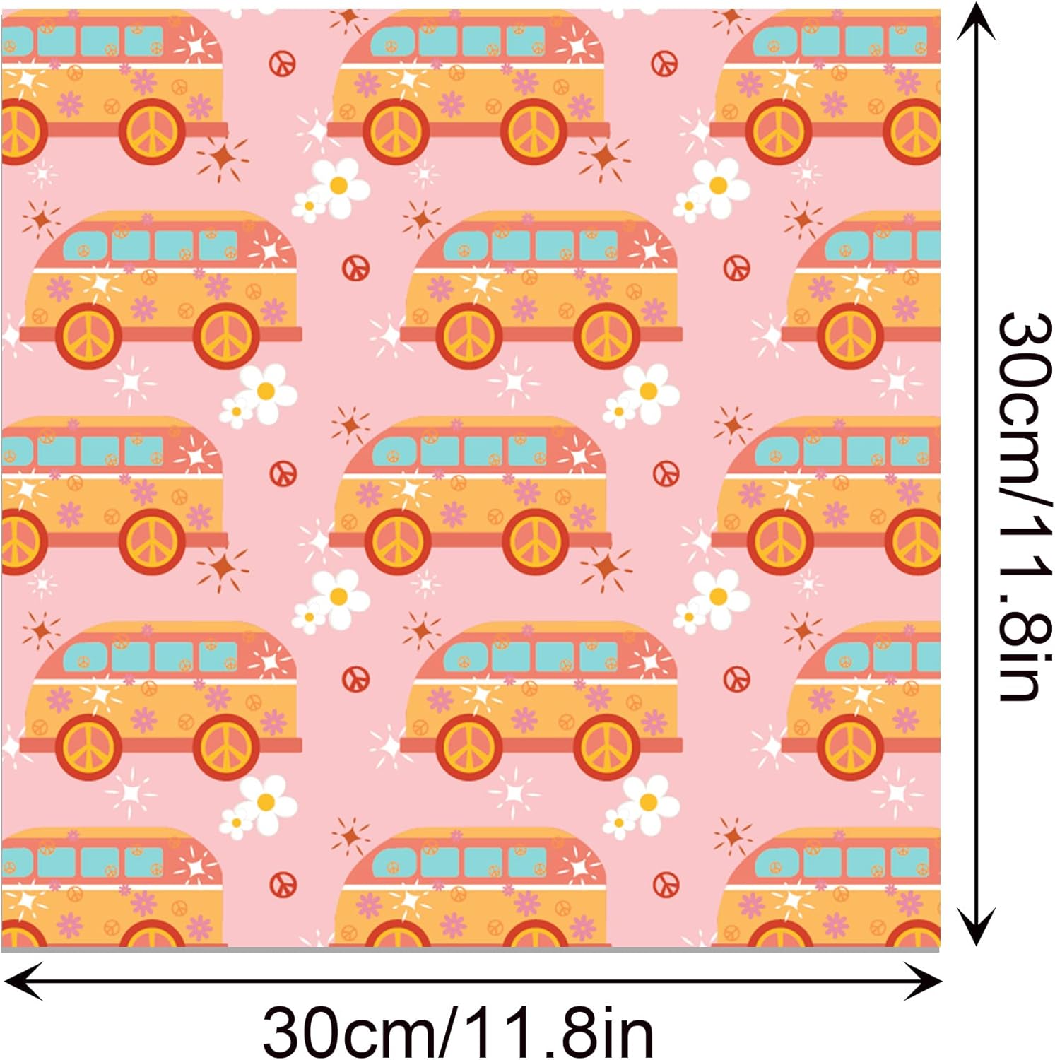 24 Sheets Orange Daisy Hippie Scrapbook Paper 12'' x 12'' Little Orange Daisy Boho Pattern Paper Pack Retro Boho Double-Sided Scrapbook Pack for Photo Albums, Gift Wrapping, Journal Decoration