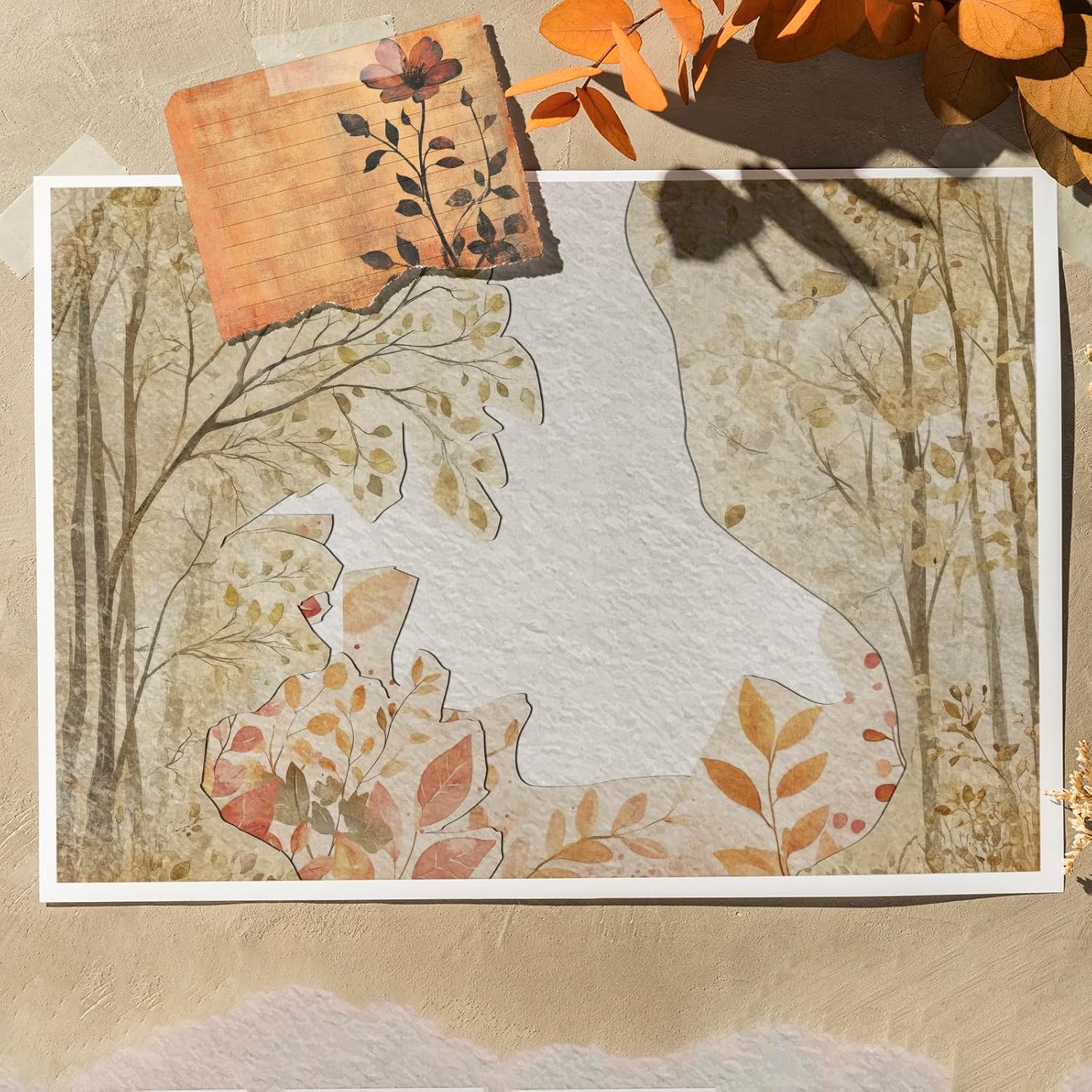 60 Sheets Golden Harvest Scrapbook Paper, Grunge Autumn Floral Decorative Craft Paper Folded Flat for Fall Birthday Card Making Thanksgiving Photo Album Journal Decor, 11'' x 8.5''