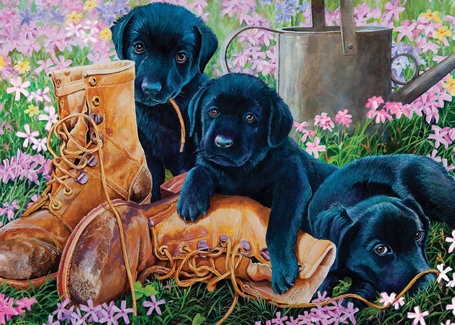 Black Lab Puppies (tray) | 35 Piece Tray
