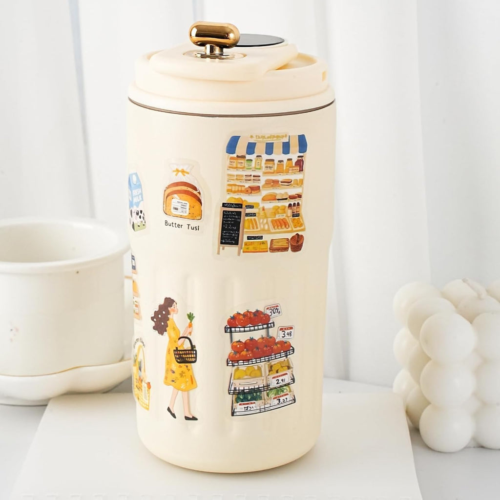 Scrapbook Stickers for Journaling Supplies,120PCS Label Themed Journal Stickers for Scrapbooking Supplies, Junk Journal Supplies,Laptops(Label)