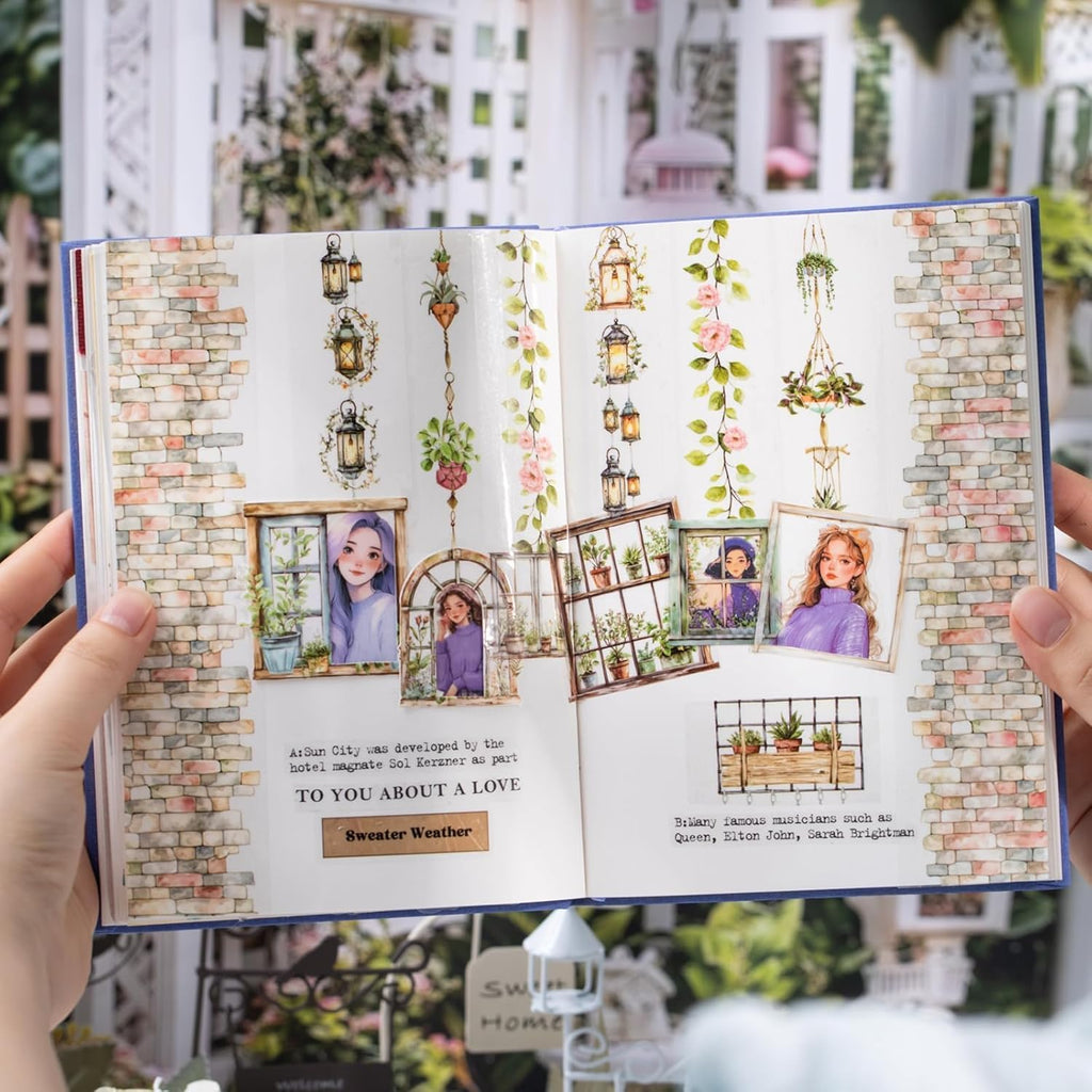 6 Rolls of PET Tape Stickers for Journaling Supplies, Paths Themed Decorative Journal Stickers for Scrapbooking,Planer (Garden Paths)