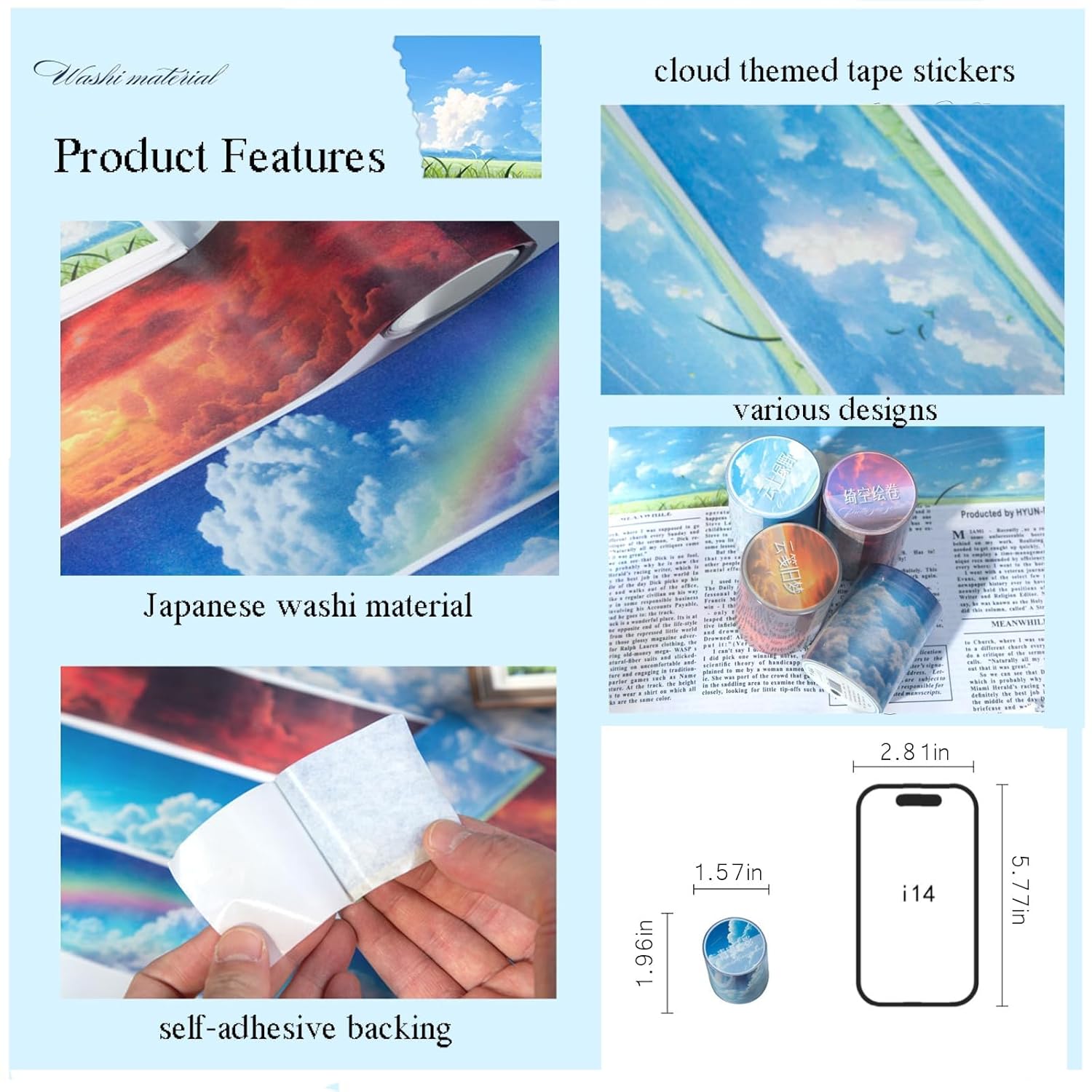 6 Rolls of PET Tape Stickers for Journaling Supplies, Paths Themed Decorative Journal Stickers for Scrapbooking,Planer (Garden Paths)