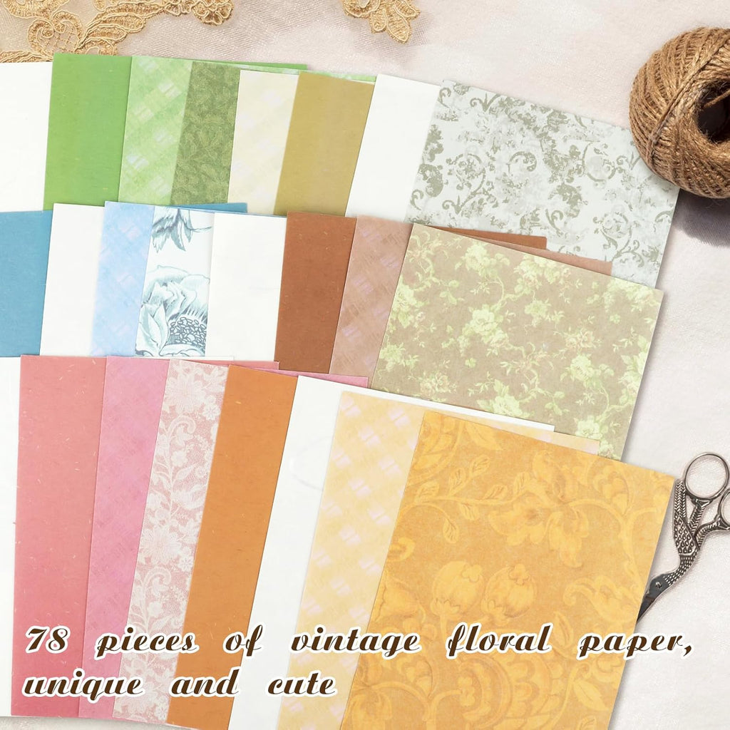 60 Sheets Lace Edged Scrapbook Stationery Paper Assorted Set, 4.9 x 6.9 inch Retro Mixed Lace Edged Paper, 6 Different Styles of Scrapbooking Paper for Letters, Junk Journal Supplies Collage