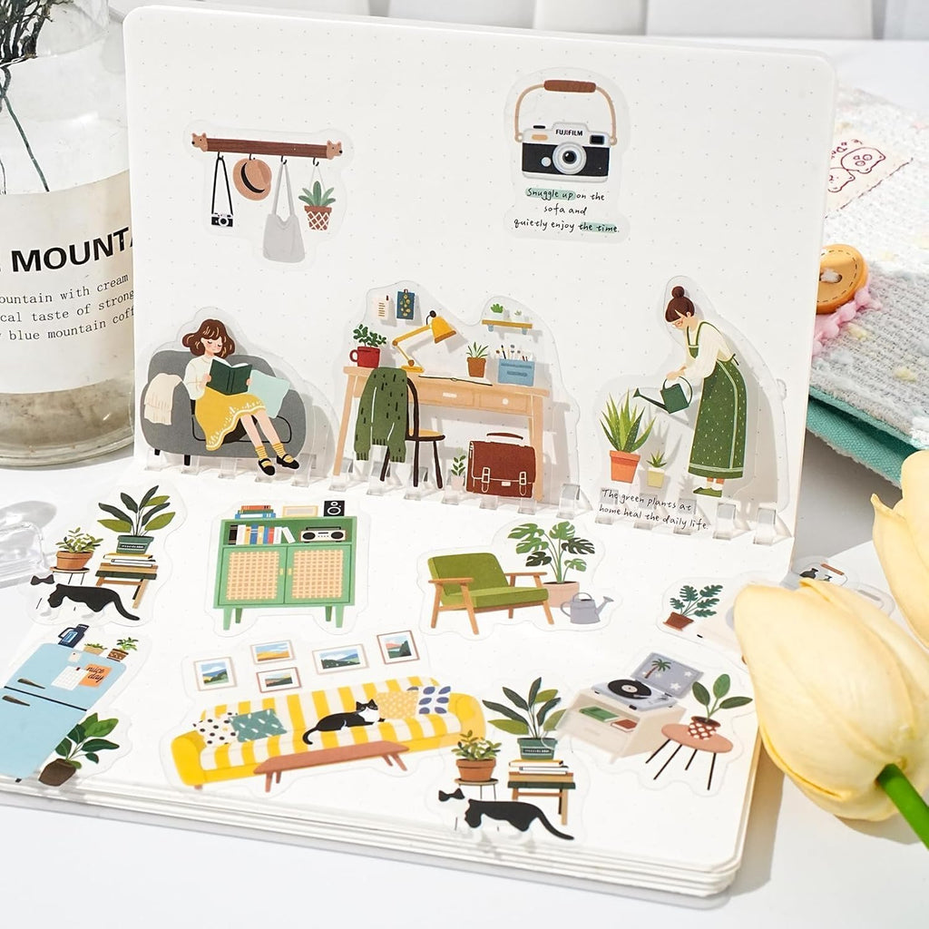 Scrapbook Stickers for Journaling Supplies,120PCS Label Themed Journal Stickers for Scrapbooking Supplies, Junk Journal Supplies,Laptops(Label)