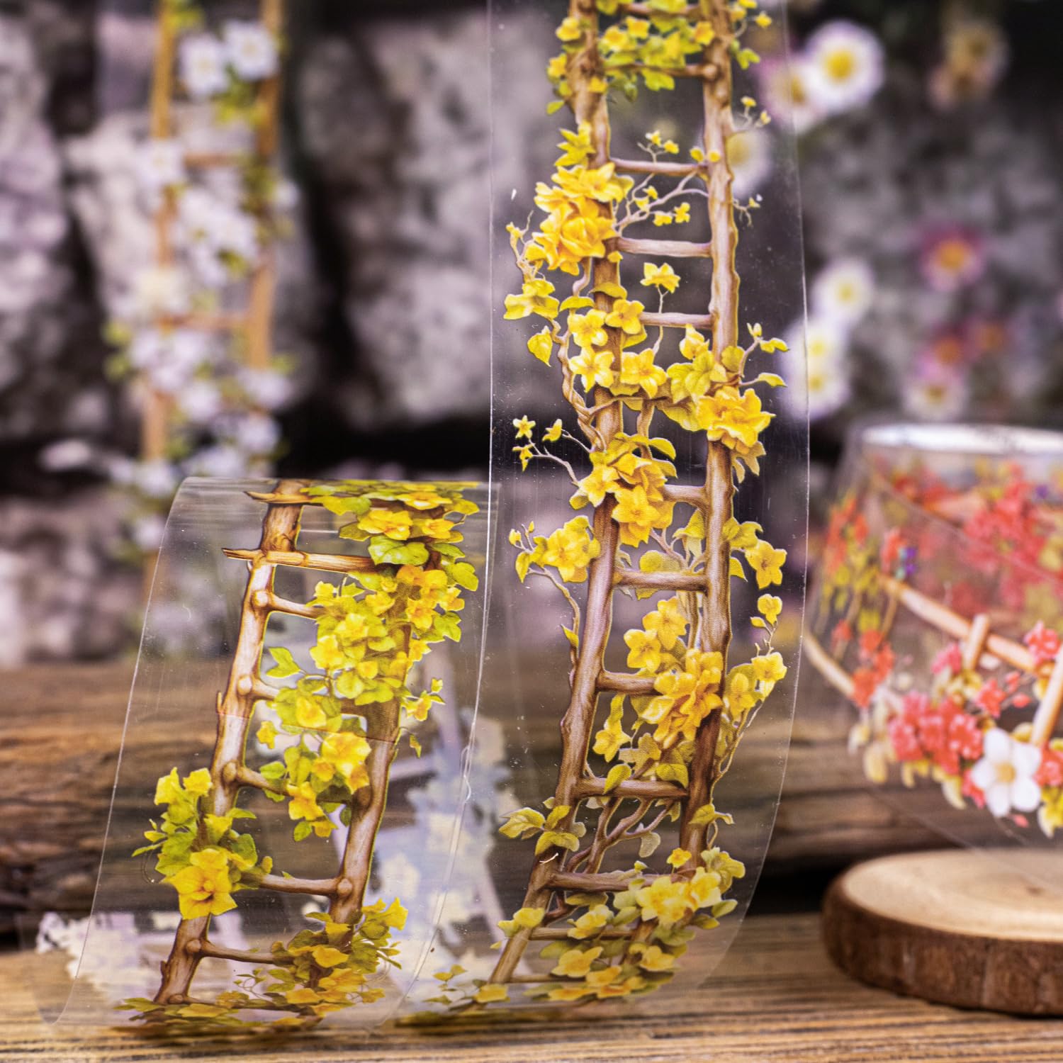 6 Rolls of PET Tape Stickers for Journaling Supplies, Paths Themed Decorative Journal Stickers for Scrapbooking,Planer (Garden Paths)