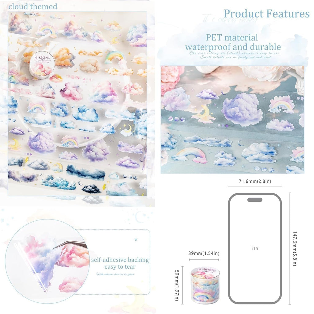 6 Rolls of PET Tape Stickers for Journaling Supplies, Paths Themed Decorative Journal Stickers for Scrapbooking,Planer (Garden Paths)