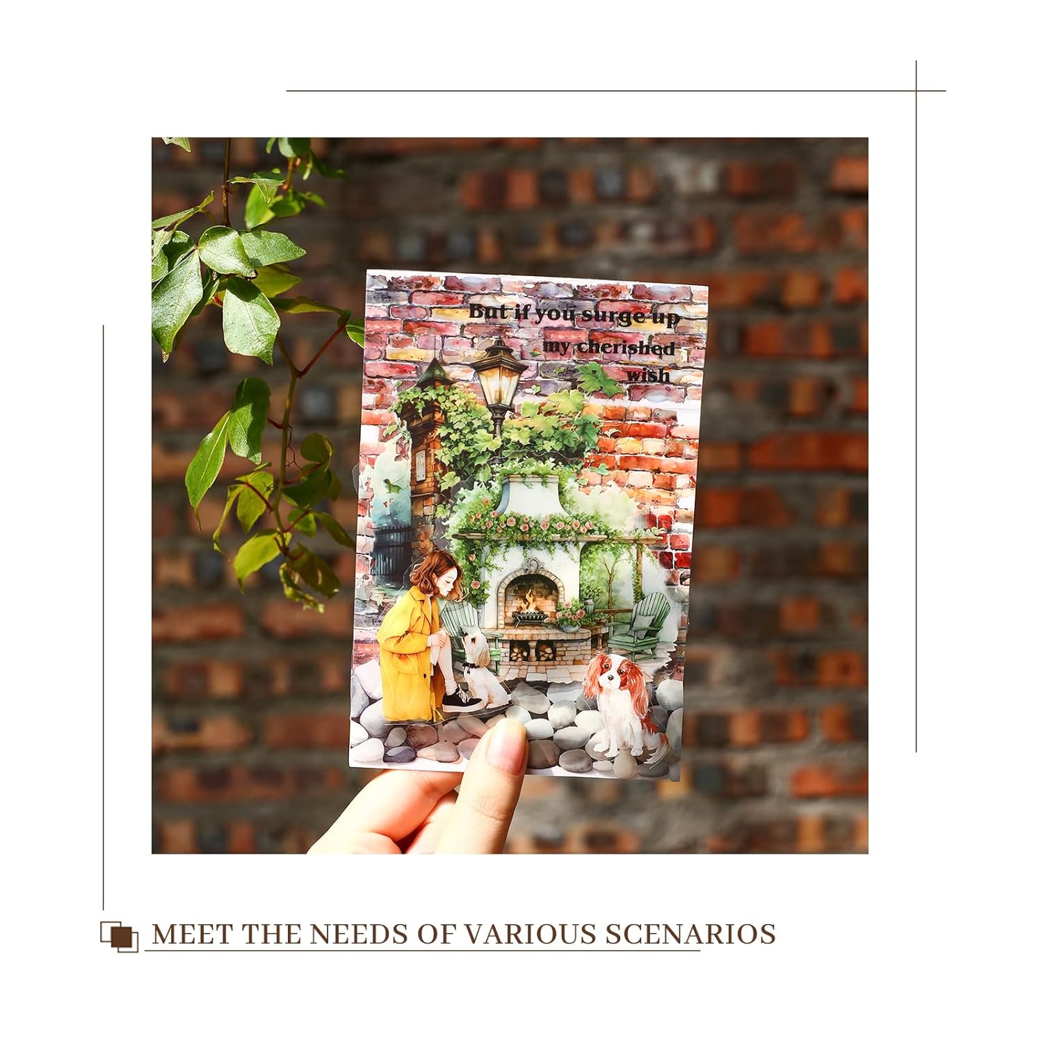 6Rolls Floral Washi Tape Set PET 40mm Wide Washi Sticker for Junk Journaling Stickers Flower Scrapbook Stickers Vintage Washi Tapes Scrapbooking Supplies Decorative Tape for Crafts, 6.6ft Long