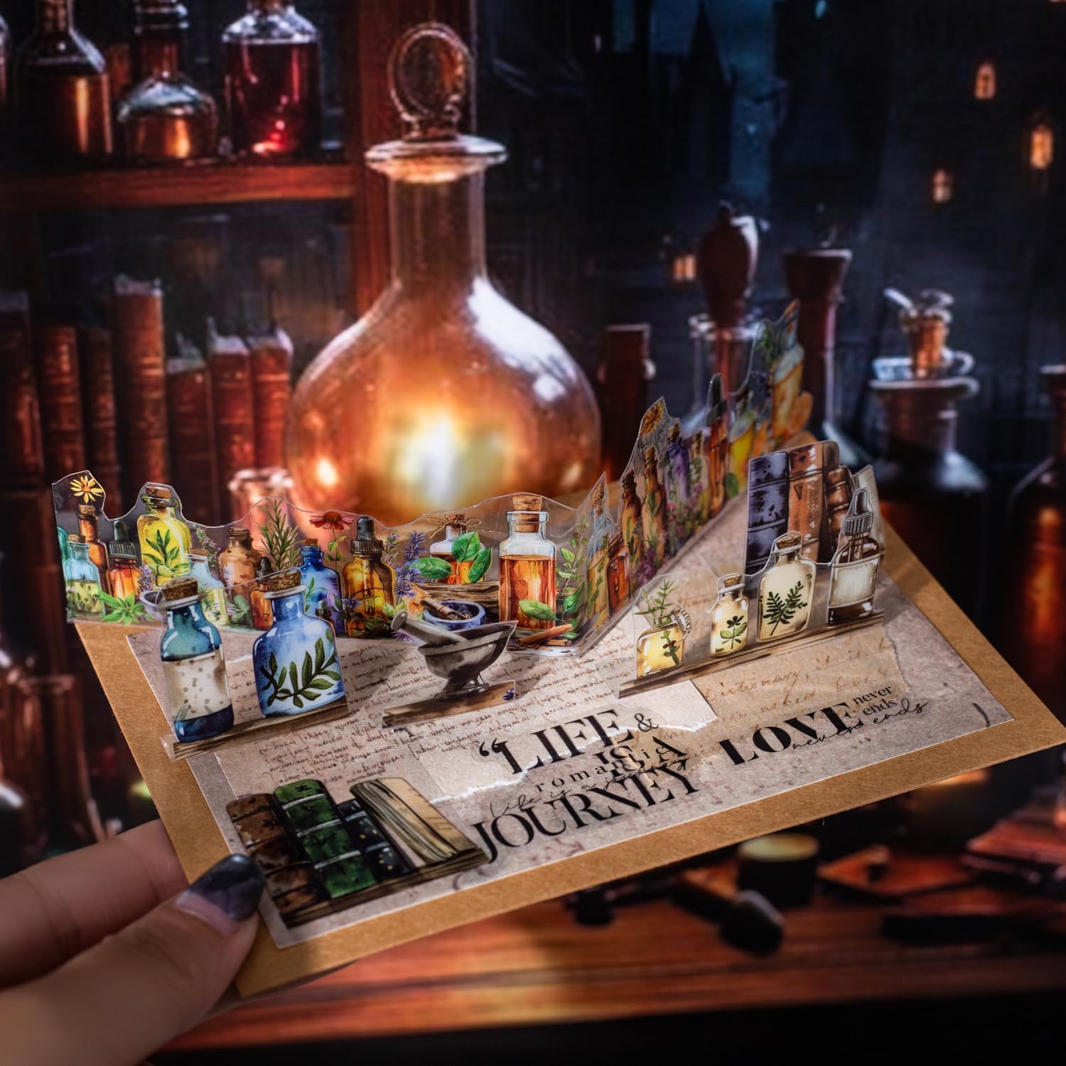 6 Rolls of PET Tape Stickers for Journaling Supplies, Paths Themed Decorative Journal Stickers for Scrapbooking,Planer (Garden Paths)