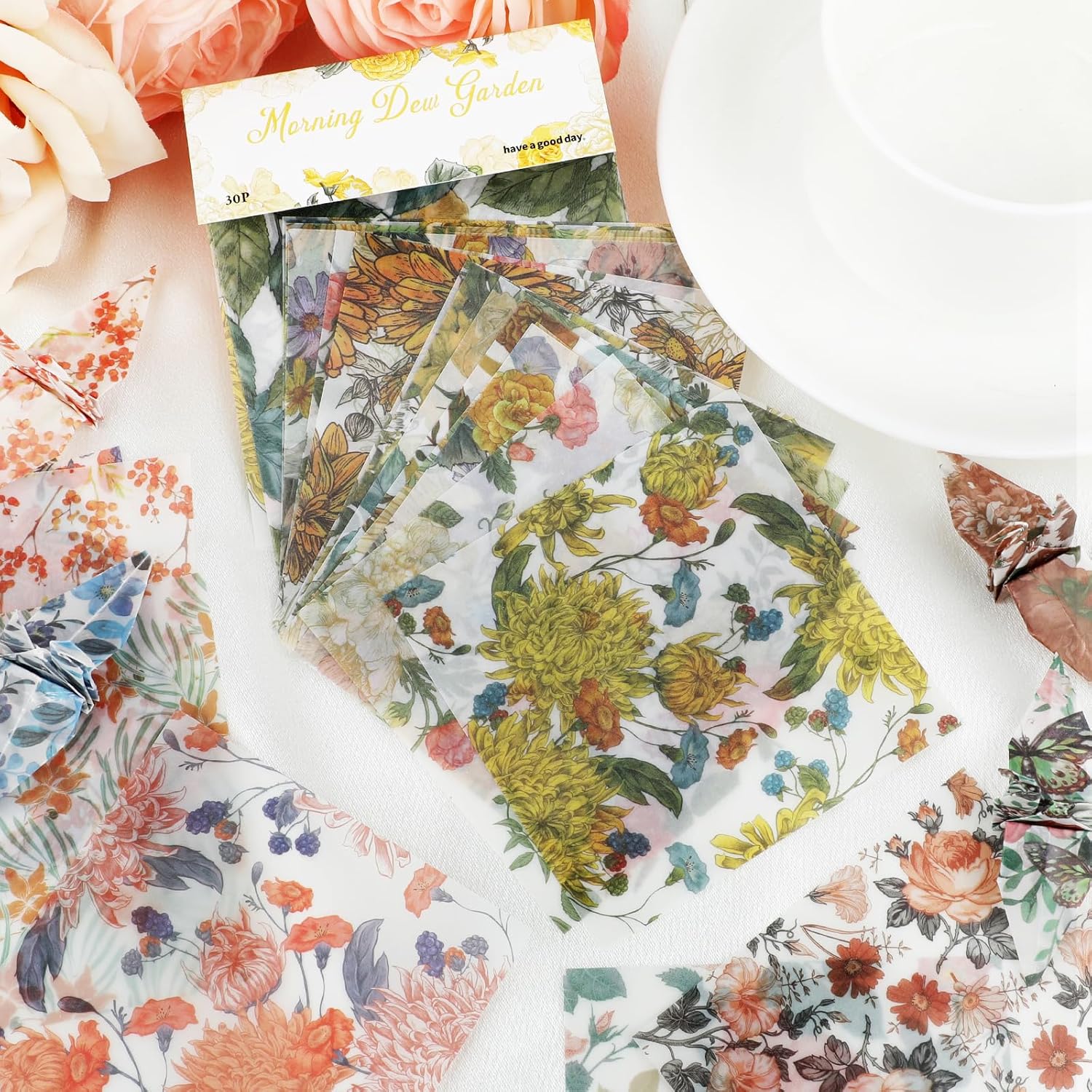 60 Sheets Lace Edged Scrapbook Stationery Paper Assorted Set, 4.9 x 6.9 inch Retro Mixed Lace Edged Paper, 6 Different Styles of Scrapbooking Paper for Letters, Junk Journal Supplies Collage