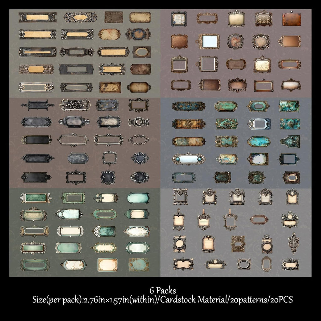 Scrapbook Stickers for Journaling Supplies,120PCS Label Themed Journal Stickers for Scrapbooking Supplies, Junk Journal Supplies,Laptops(Label)