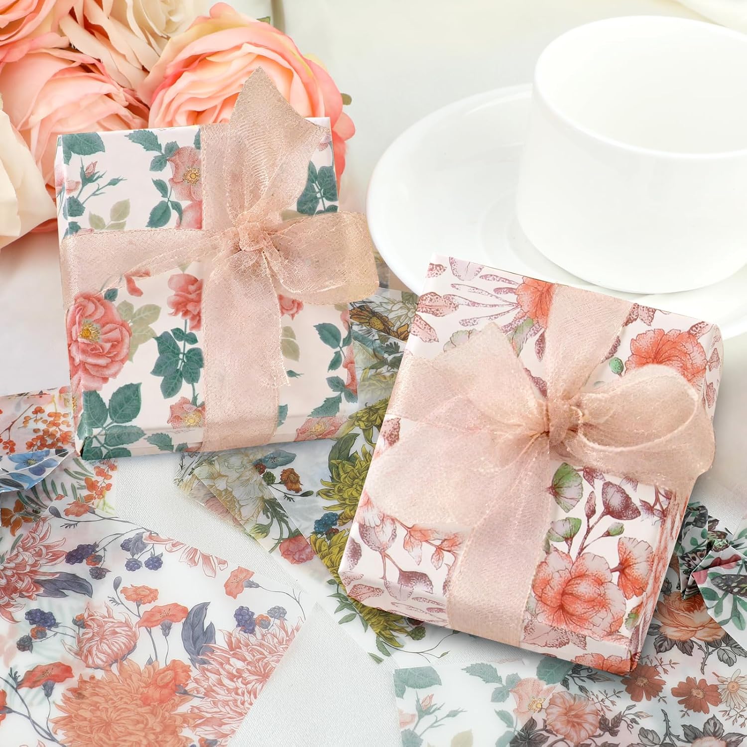 60 Sheets Lace Edged Scrapbook Stationery Paper Assorted Set, 4.9 x 6.9 inch Retro Mixed Lace Edged Paper, 6 Different Styles of Scrapbooking Paper for Letters, Junk Journal Supplies Collage