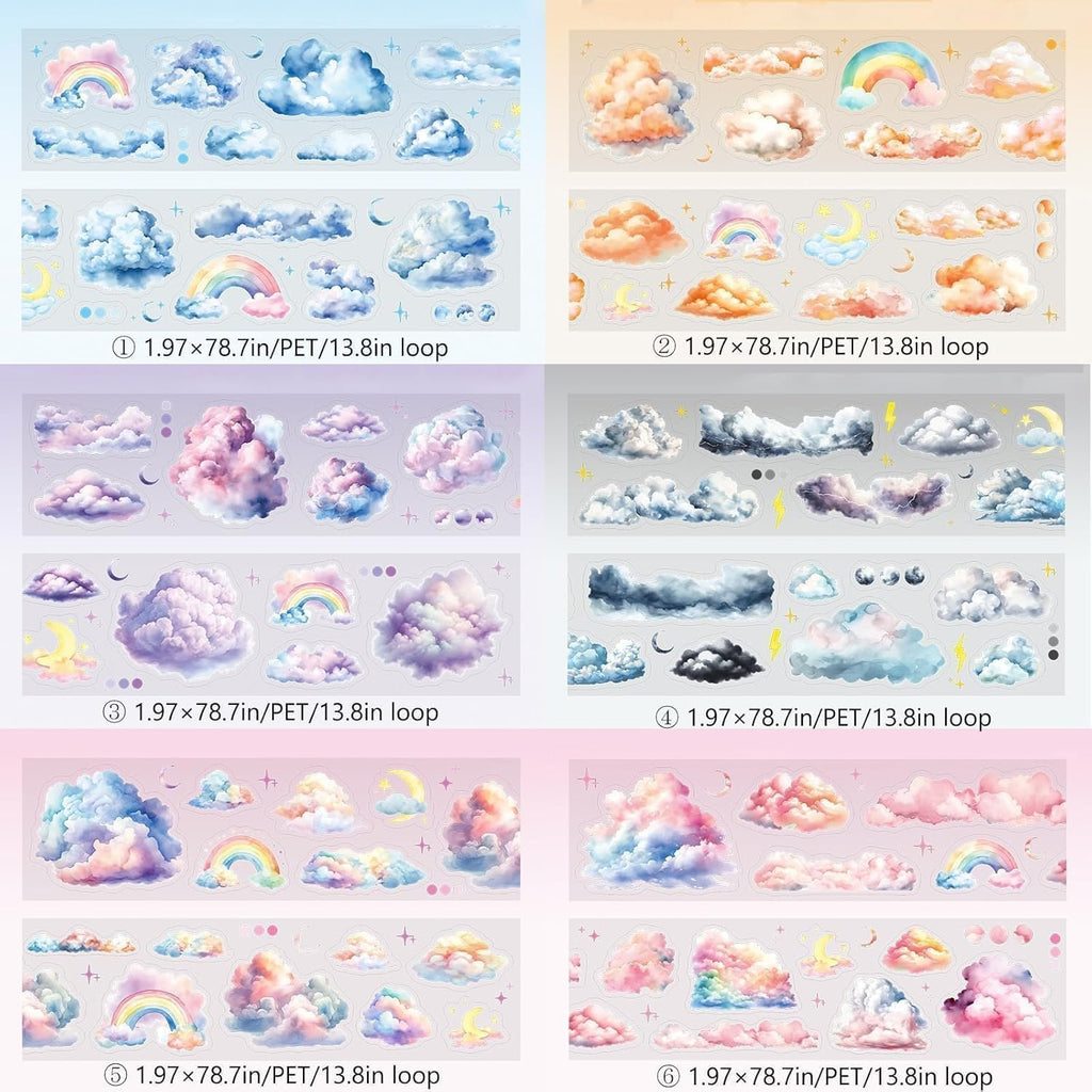 6 Rolls of PET Tape Stickers for Journaling Supplies, Paths Themed Decorative Journal Stickers for Scrapbooking,Planer (Garden Paths)