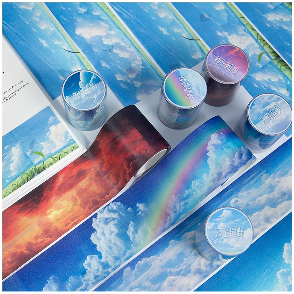 6 Rolls of PET Tape Stickers for Journaling Supplies, Paths Themed Decorative Journal Stickers for Scrapbooking,Planer (Garden Paths)