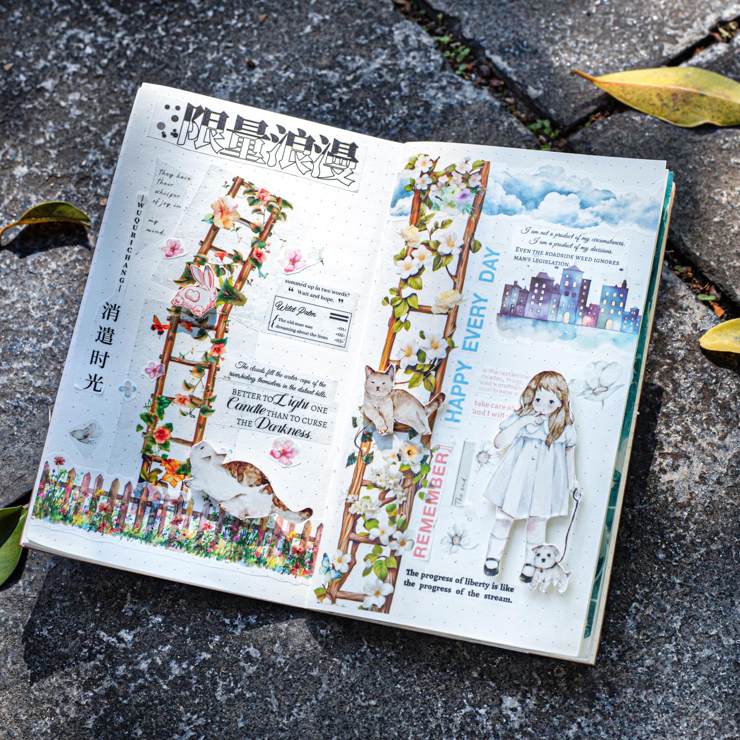 6 Rolls of PET Tape Stickers for Journaling Supplies, Paths Themed Decorative Journal Stickers for Scrapbooking,Planer (Garden Paths)