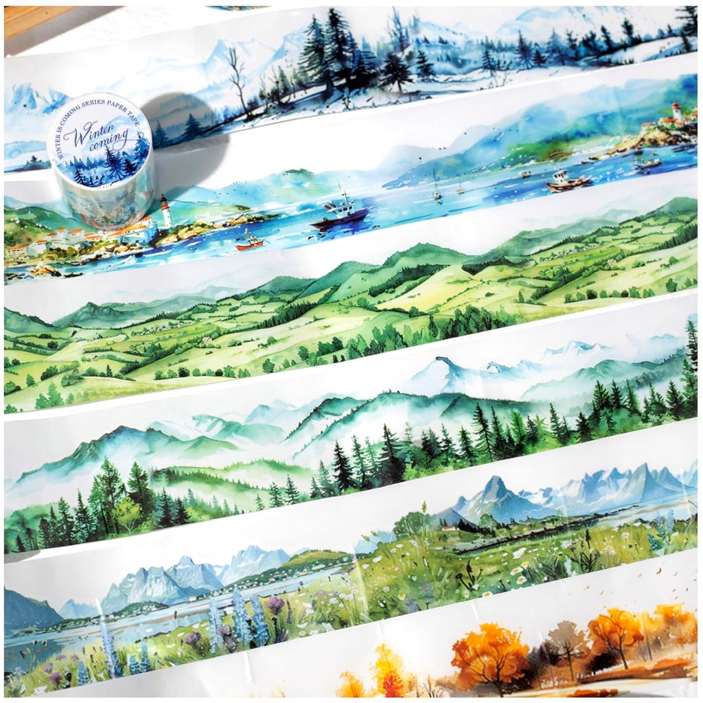 6 Rolls of PET Tape Stickers for Journaling Supplies, Paths Themed Decorative Journal Stickers for Scrapbooking,Planer (Garden Paths)