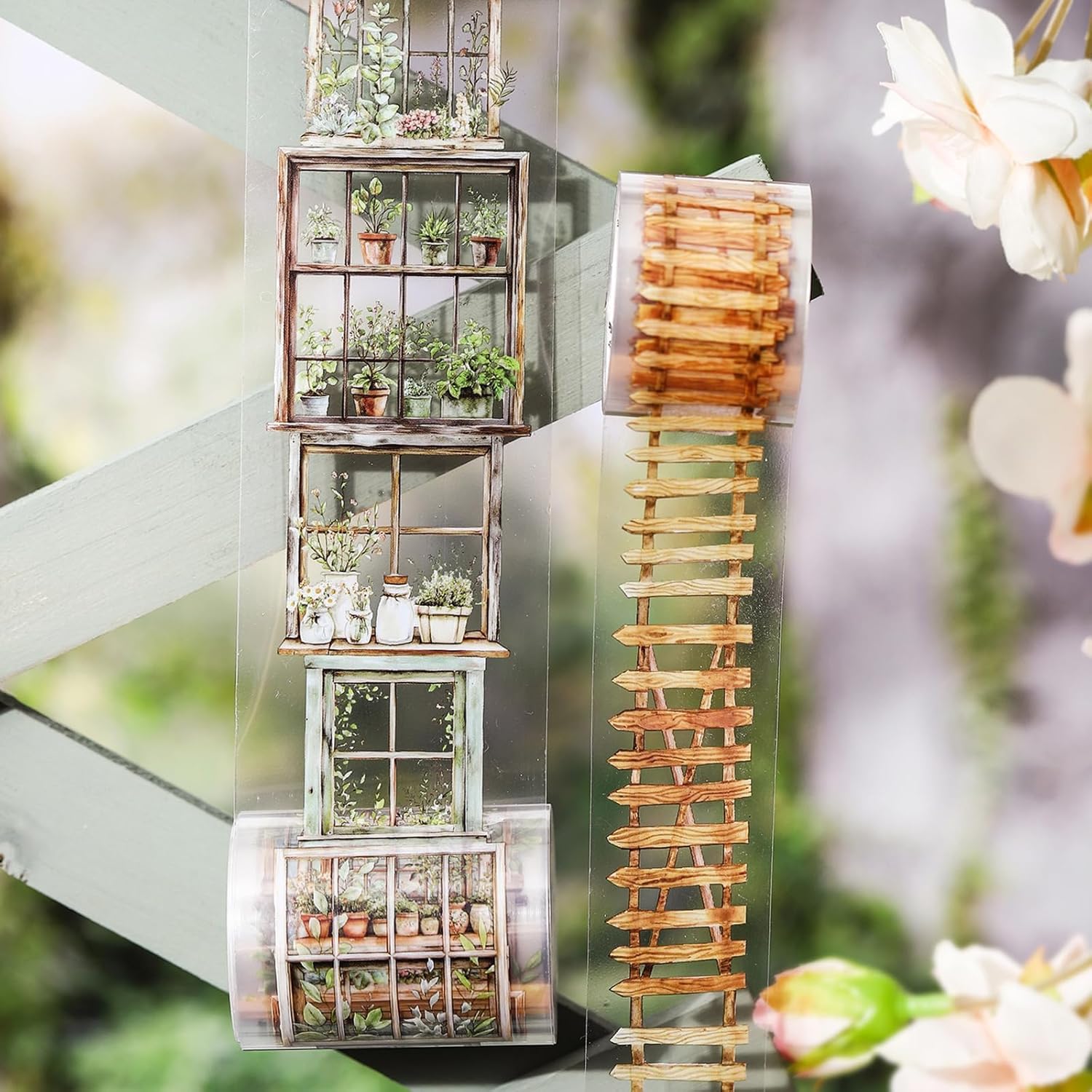 6 Rolls of PET Tape Stickers for Journaling Supplies, Paths Themed Decorative Journal Stickers for Scrapbooking,Planer (Garden Paths)