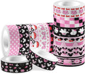 12 Rolls Cartoon Mouse Washi Tape Set - 0.6 Inch x 16.4 Ft Each, Pink Cute Mouse Design Decorative Paper Tape for Scrapbooking, Gift Wrapping, DIY Crafts & School Supplies