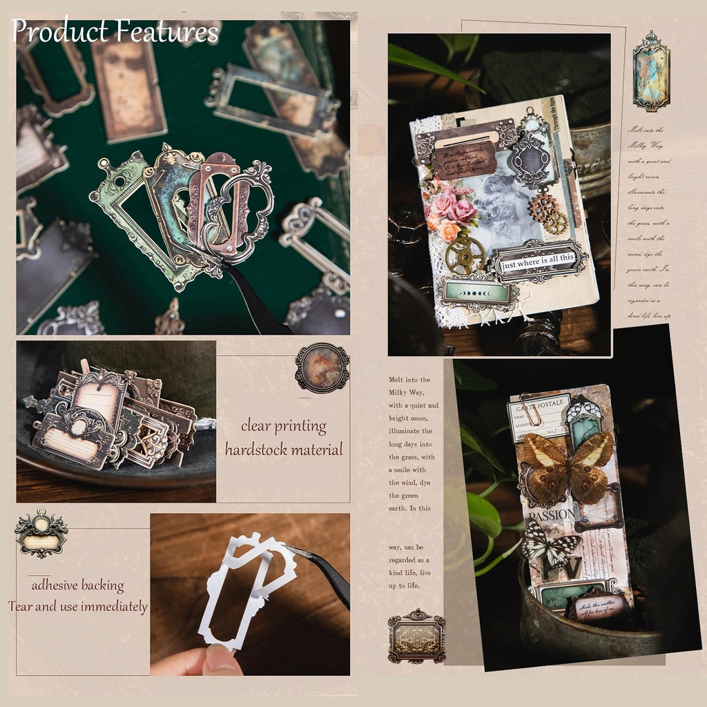 Scrapbook Stickers for Journaling Supplies,120PCS Label Themed Journal Stickers for Scrapbooking Supplies, Junk Journal Supplies,Laptops(Label)