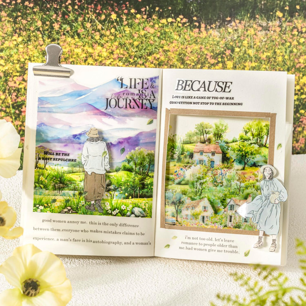 6 Rolls of PET Tape Stickers for Journaling Supplies, Paths Themed Decorative Journal Stickers for Scrapbooking,Planer (Garden Paths)