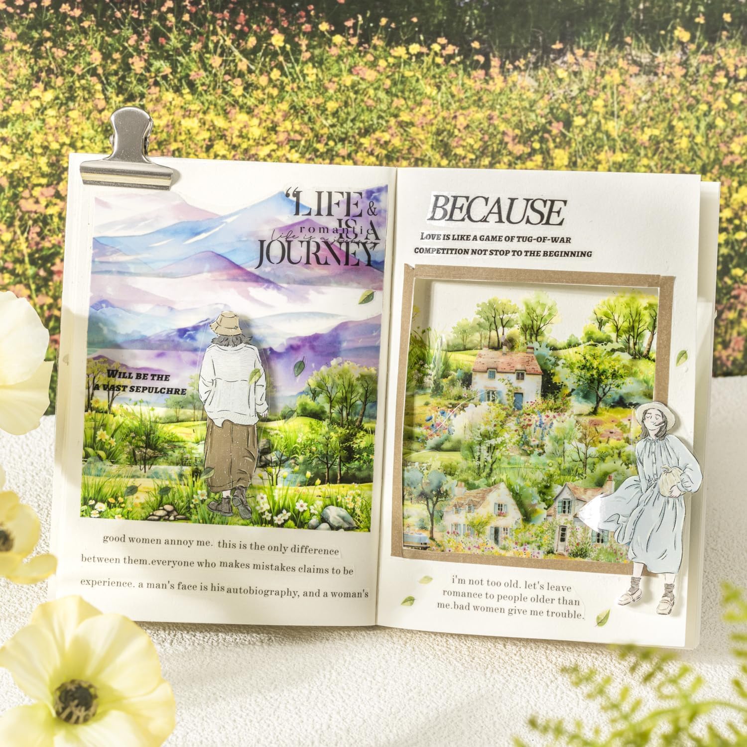 6 Rolls of PET Tape Stickers for Journaling Supplies, Paths Themed Decorative Journal Stickers for Scrapbooking,Planer (Garden Paths)