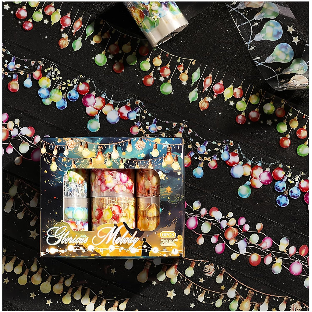 6 Rolls of PET Tape Stickers for Journaling Supplies, Paths Themed Decorative Journal Stickers for Scrapbooking,Planer (Garden Paths)