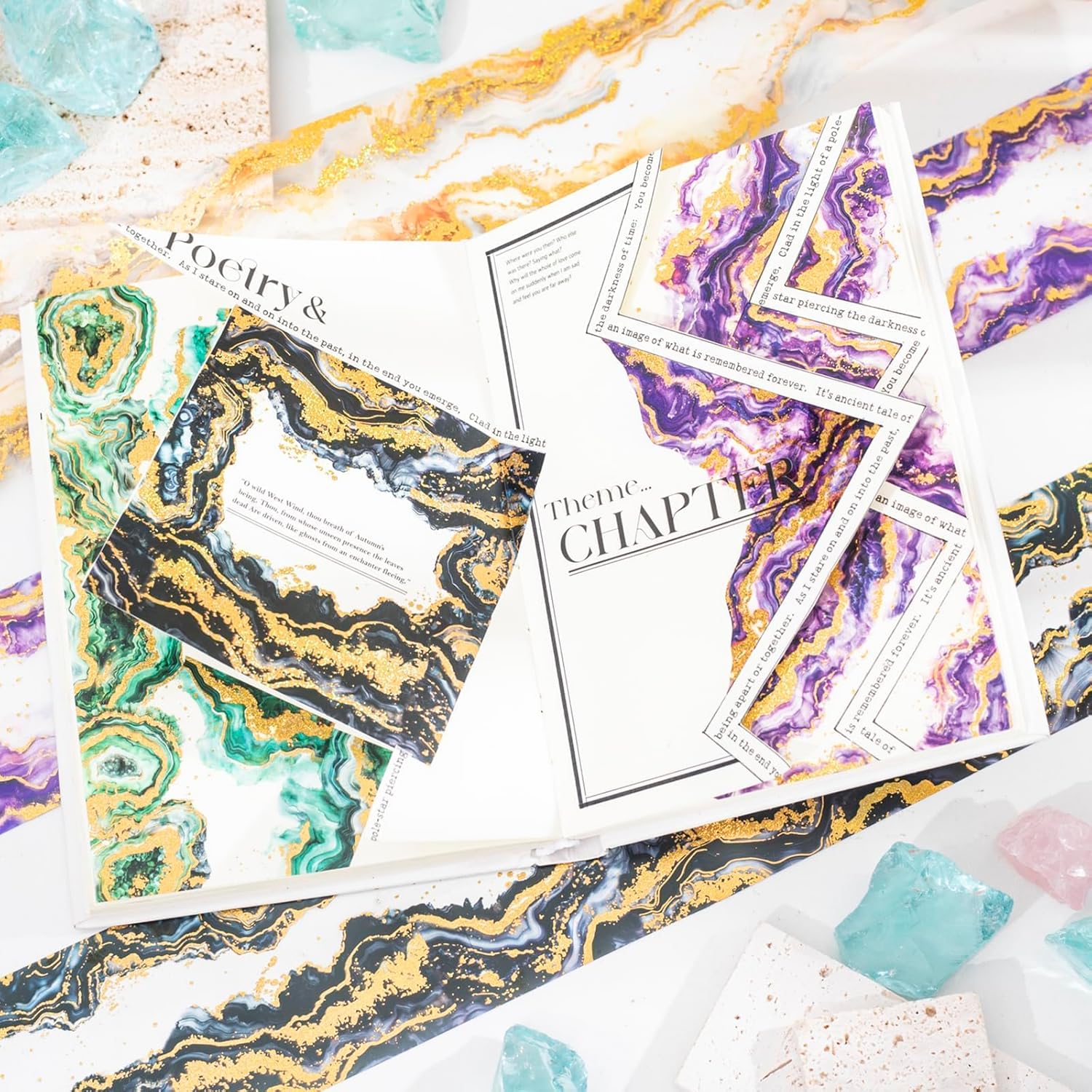 6 Rolls of PET Tape Stickers for Journaling Supplies, Paths Themed Decorative Journal Stickers for Scrapbooking,Planer (Garden Paths)