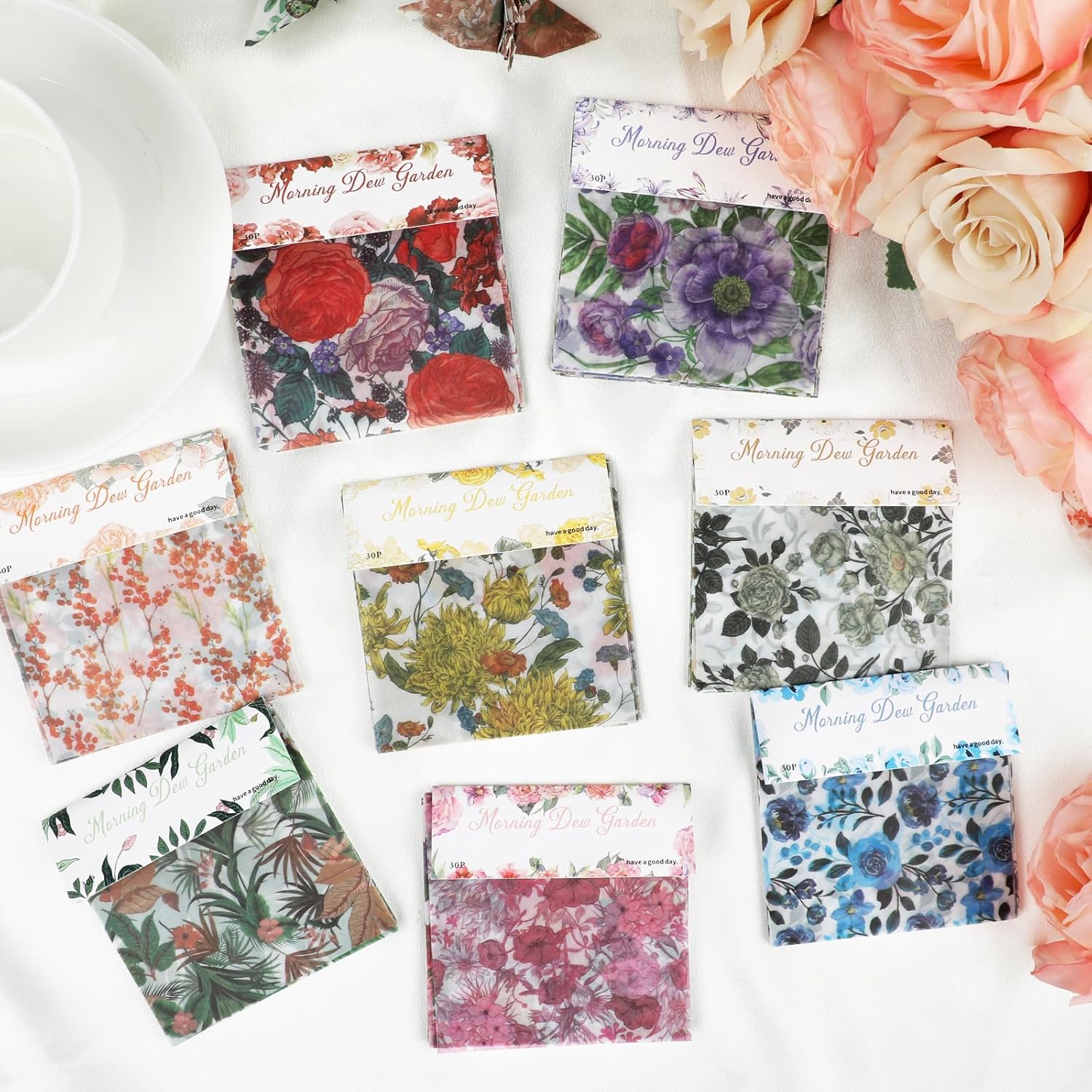 60 Sheets Lace Edged Scrapbook Stationery Paper Assorted Set, 4.9 x 6.9 inch Retro Mixed Lace Edged Paper, 6 Different Styles of Scrapbooking Paper for Letters, Junk Journal Supplies Collage