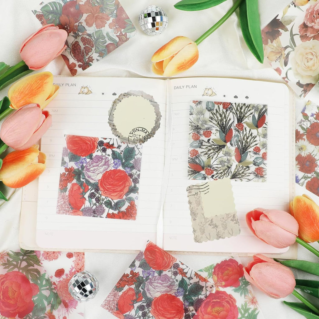 60 Sheets Lace Edged Scrapbook Stationery Paper Assorted Set, 4.9 x 6.9 inch Retro Mixed Lace Edged Paper, 6 Different Styles of Scrapbooking Paper for Letters, Junk Journal Supplies Collage