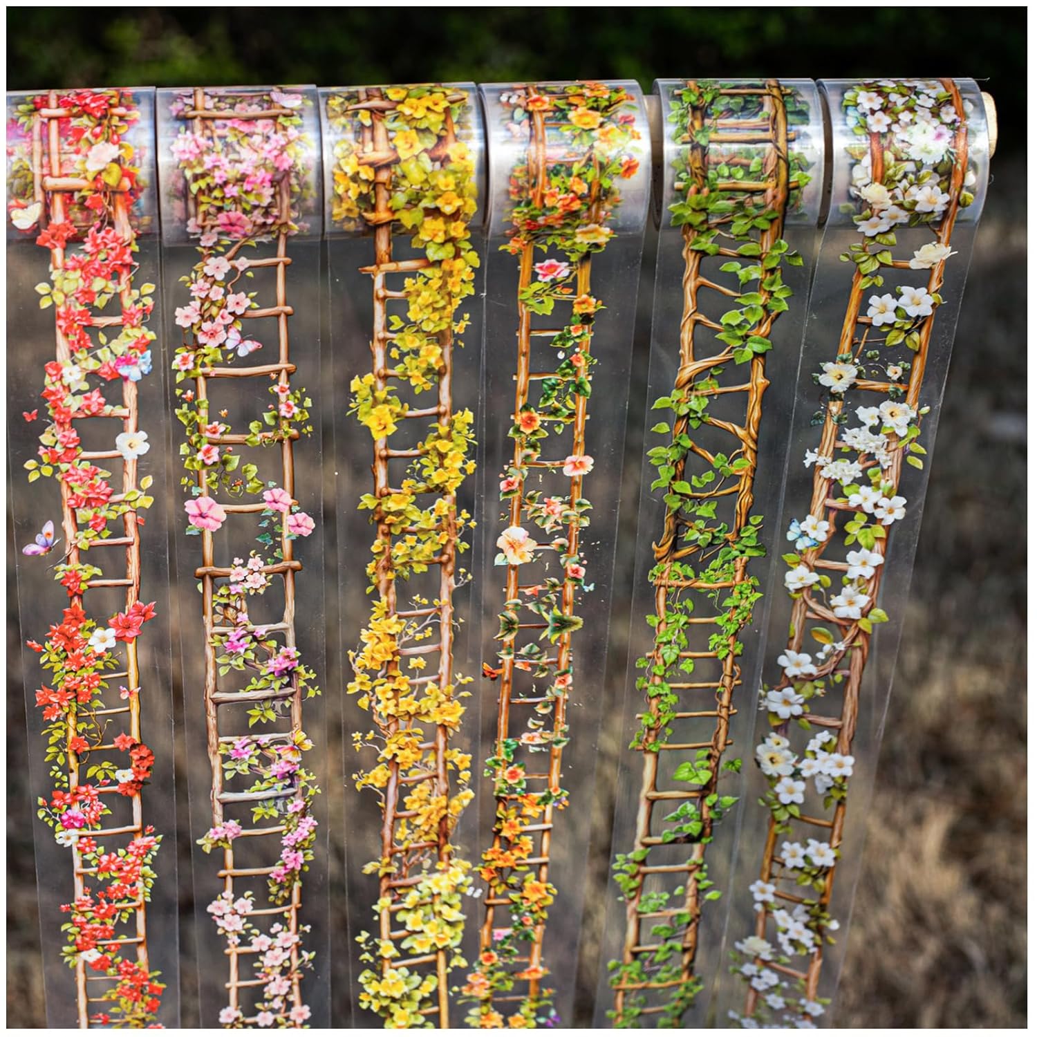 6 Rolls of PET Tape Stickers for Journaling Supplies, Paths Themed Decorative Journal Stickers for Scrapbooking,Planer (Garden Paths)