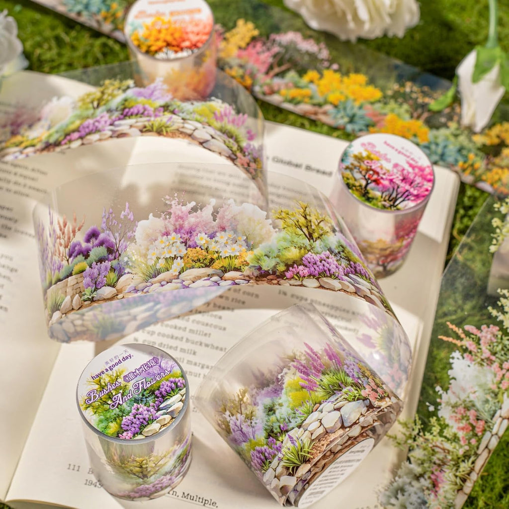 6 Rolls of PET Tape Stickers for Journaling Supplies, Paths Themed Decorative Journal Stickers for Scrapbooking,Planer (Garden Paths)