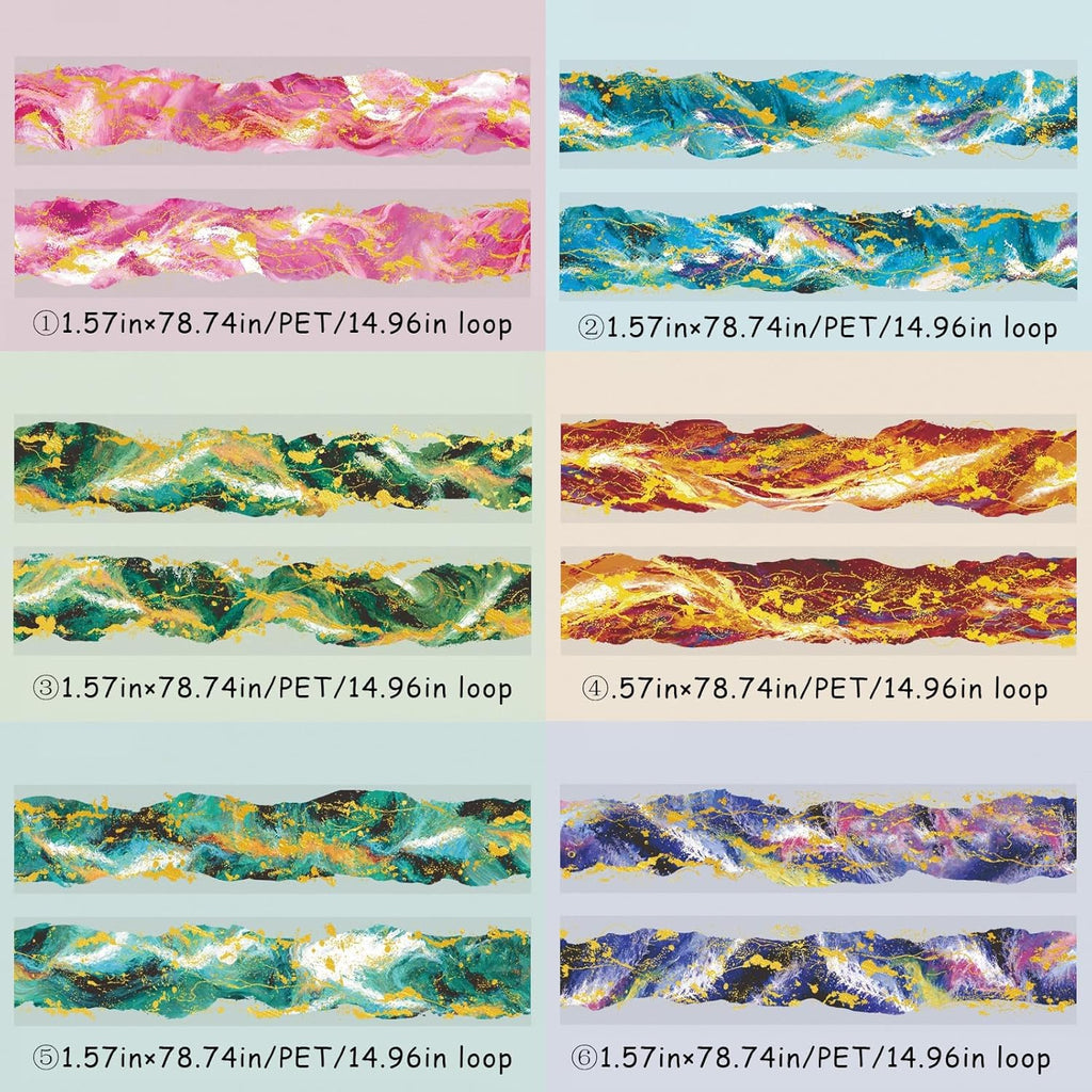 6 Rolls of PET Tape Stickers for Journaling Supplies, Paths Themed Decorative Journal Stickers for Scrapbooking,Planer (Garden Paths)