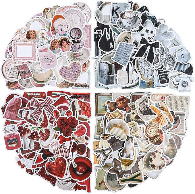 480 Pcs Vintage Aesthetic Stickers for Scrapbooks, Waterproof Stickers for Laptops, Water Bottles, DIY Crafts, Vintage Junk Journal Stickers Perfect for Teens Adults
