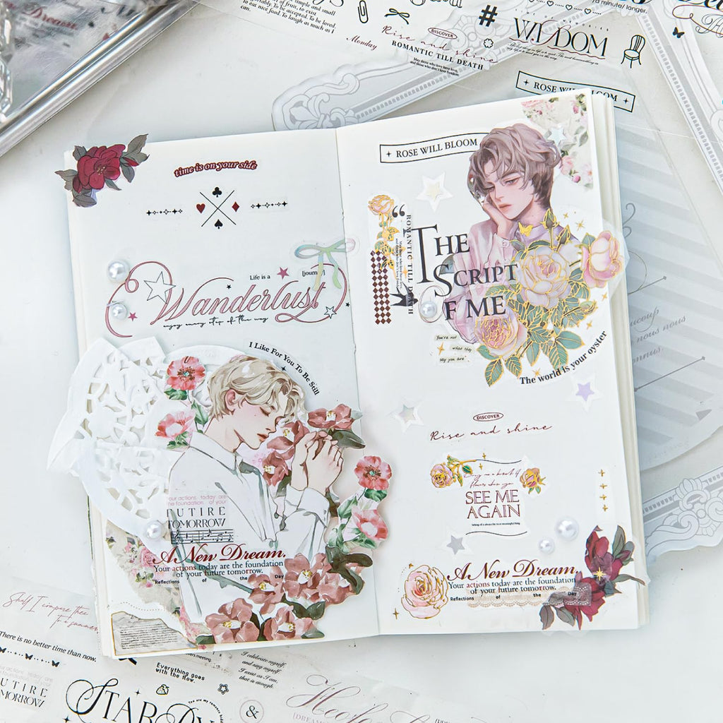 6 Rolls of PET Tape Stickers for Journaling Supplies, Paths Themed Decorative Journal Stickers for Scrapbooking,Planer (Garden Paths)