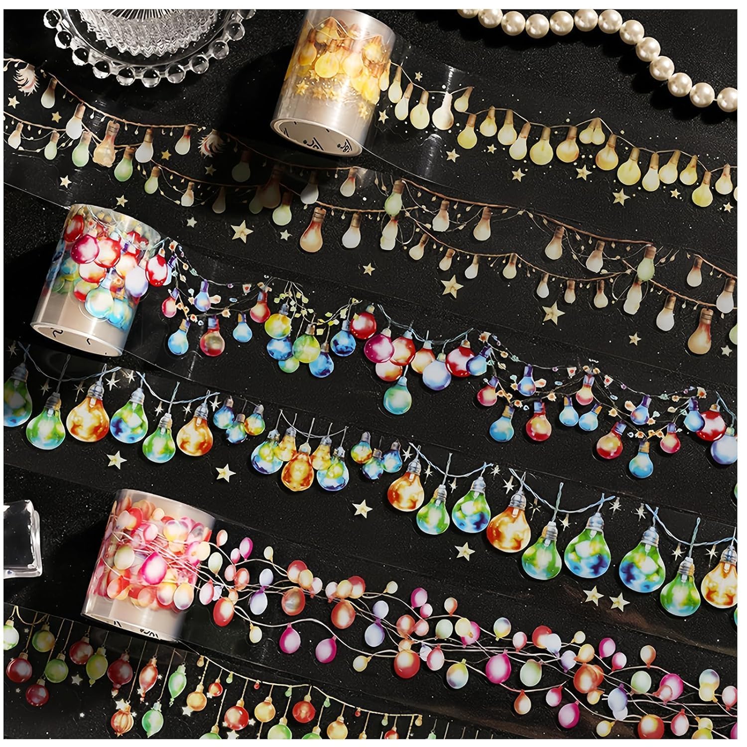 6 Rolls of PET Tape Stickers for Journaling Supplies, Paths Themed Decorative Journal Stickers for Scrapbooking,Planer (Garden Paths)