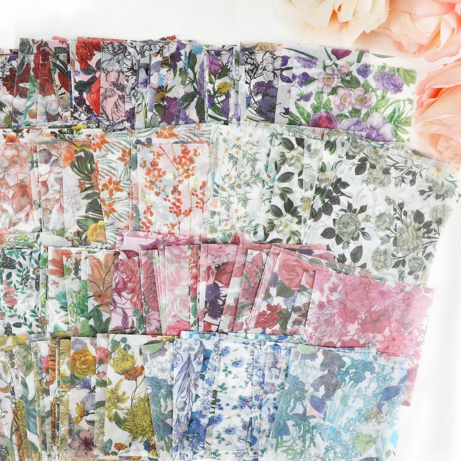 60 Sheets Lace Edged Scrapbook Stationery Paper Assorted Set, 4.9 x 6.9 inch Retro Mixed Lace Edged Paper, 6 Different Styles of Scrapbooking Paper for Letters, Junk Journal Supplies Collage