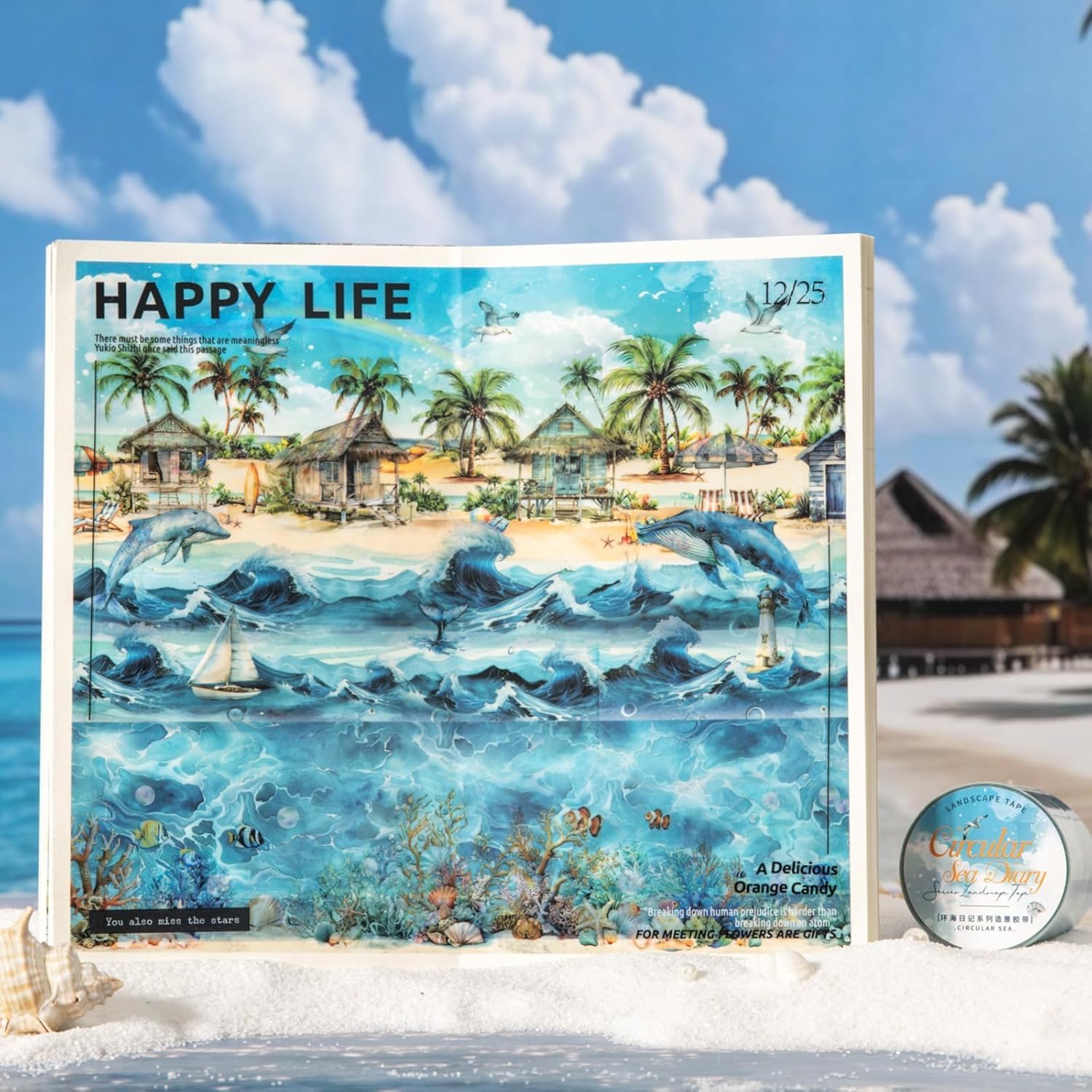 6 Rolls of PET Tape Stickers for Journaling Supplies, Paths Themed Decorative Journal Stickers for Scrapbooking,Planer (Garden Paths)