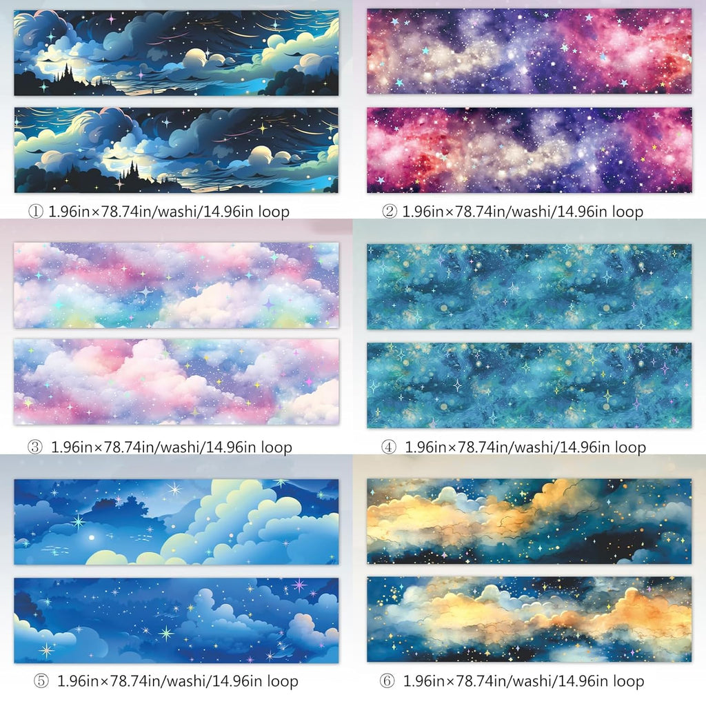 6 Rolls of PET Tape Stickers for Journaling Supplies, Paths Themed Decorative Journal Stickers for Scrapbooking,Planer (Garden Paths)