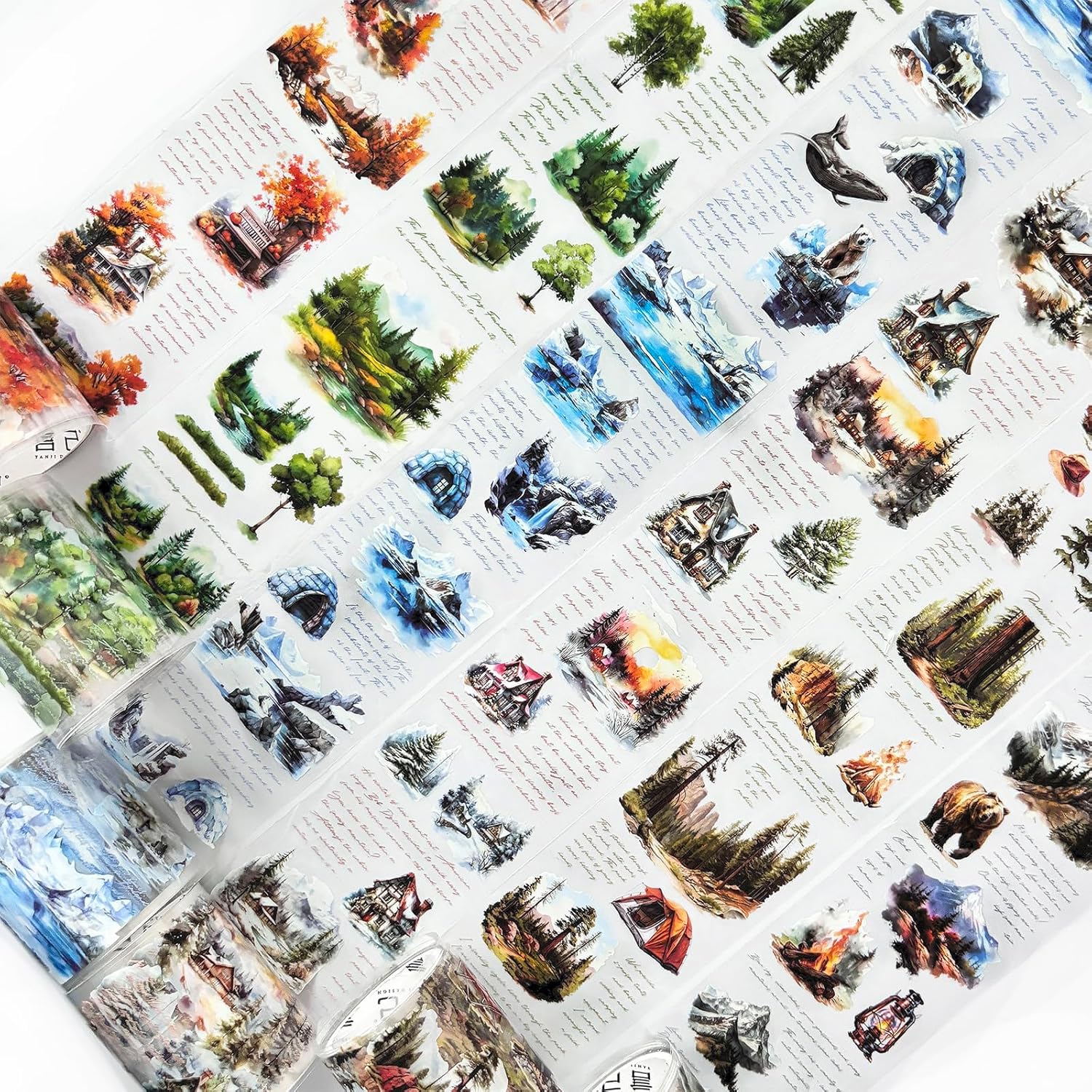 6 Rolls of PET Tape Stickers for Journaling Supplies, Paths Themed Decorative Journal Stickers for Scrapbooking,Planer (Garden Paths)