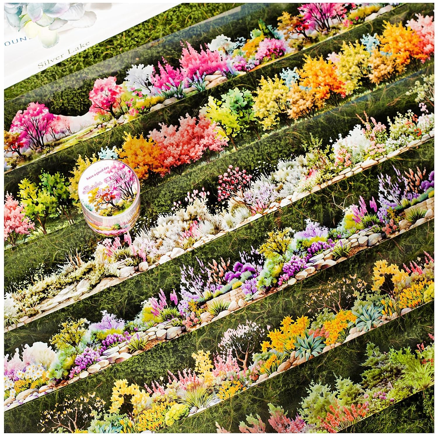 6 Rolls of PET Tape Stickers for Journaling Supplies, Paths Themed Decorative Journal Stickers for Scrapbooking,Planer (Garden Paths)